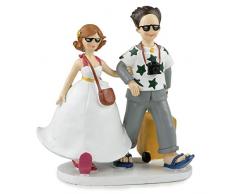 Mopec Y572 Figurine pour gÃ¢teau Couple de mariÃ©s en Voyage 19Â cm