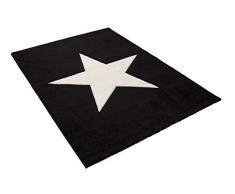 Art pour Enfants étoiles Tapis, Noir/Blanc, 120 x 170 cm