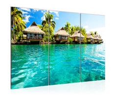 Tableau decoration murale Mer de lÃ®le 120 x 80 cm - XXL Impression sur Toile Salon Appartment 3 Parties - prÃªt Ã accrocher - 610631a