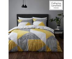 Catherine Lansfield Larsson Geo Parure pour Couette, Ocre, Simple