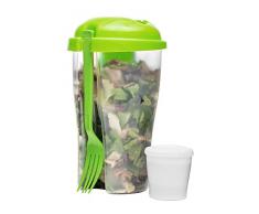 Sagaform to Go Gobelet avec Fourchettes Et RÃ©cipients pour Vinaigrette Salade Gobelet RÃ©servoir Ã Salade Box Salade De Fruits Yaourt Tasse Vert