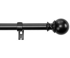 AmazonBasics Tringle Ã rideau avec embouts ronds, 91 Ã 182 cm, Noir