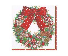 Caspari Serviettes de Table en Couronne avec Candy, Multicolore, Lot de 20