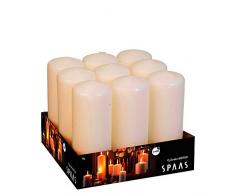 Spaas Plateau de 9 Bougies Pilier Non parfumÃ©es Cire de Paraffine Ivoire D 60 mm x H 150 mm