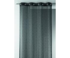 Home Maison HM6945299 Voilage Etamine Tissée Grande Largeur Polyester Anthracite 200 x 260 cm