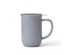 Viva Scandinavia Tasse Ã thÃ© en Porcelaine avec infuseur Amovible en Acier Inoxydable, thÃ© en Vrac, thÃ© Ã Feuilles poignÃ©e Isolante, 0.5 L, Bleu-Gris