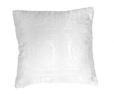 Soleil docre Coussin 40x40 cm ABC Blanc, Motif lettrines en piqué de Coton, Polycoton, 40 x 40 cm