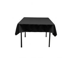 La Nappe CarrÃ©e en Lin Polyester en Popeline, Polyester, Noir, 132 x 132 x 0.04 cm
