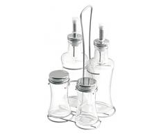 Home Huilier Slim pour 4Â piÃ¨ces, Acier Inoxydable, Transparent, 13Â x 13Â x 24Â cm