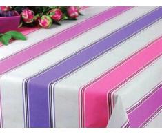 Vent du Sud 250ELACLL Lacanau Nappe Enduite Coton Lilas 160 x 250 cm