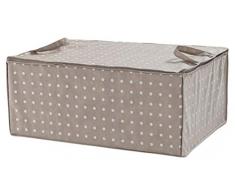 COMPACTOR Housse de Rangement pour Couette, Fermeture Zippée 100% Hermétique, Anti-Poussière, Taupe/Pois, Polypropylène et EVA, 50 x 70 x H. 30 cm, RAN4566_Brown