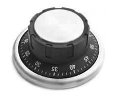 LACOR 60803 Minuteur de Cuisine magnÃ©tique, Acier Inoxydable, Noir, 0 cm