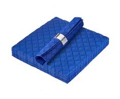 SERVIETTES DE TABLE MOLLETONNÃES JETABLES | Fabriquées en Europe | pour dîners et mariages chics | 16 pcs | Bleu roi