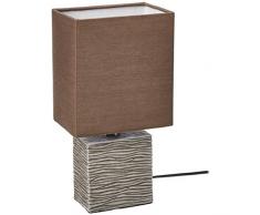 Umi. by Amazon Lampe de table, abat-jour en tissu et base rectangulaire en bois, 29,21 cm