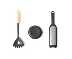 Brabantia -123283- Kit du chef italien avec cuillÃ¨re Ã spaghetti, rÃ¢pe et couteau Ã pizza - Assortiment de coloris