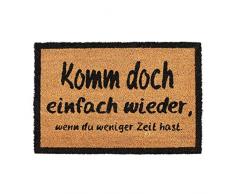Relaxdays 10023843 Paillasson Fibre de Coco KOMM Wieder 40x60 cm Tapis dâentrée extérieur antidérapant PVC, Nature, Naturel/Noir, 1, 5 x 60 x 40 cm