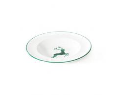 GMUNDNER KERAMIK Assiette Creuse | Diamètre : 24 cm | Cerf en Vert | Vaisselle, fabriquée à la Main en Autriche
