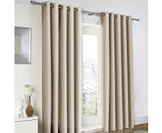 Fusion Paire de Rideaux Ã Åillets, 100% Coton, Naturel, 66 Width x 54 Drop (168 x 137cm)