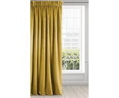 Eurofirany Rideaux en Velours Velours Ã©crasÃ© Doux et Ã©lÃ©gant pour Chambre Ã Coucher, Salon ou Salon Jaune Mouton 140 x 270 cm