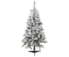AUTOUR DE MINUIT 5SAP425FL Sapin Floque Entrée de Gamme, PVC, Blanc, 80 x 80 x 150 cm