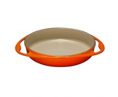 Le Creuset, Plat Ã Tarte Tatin en Fonte ÃmaillÃ©e, Ovale, Ã 25 cm, Compatible avec Toutes Sources de Chaleur (Induction Incluse), 2.13 kg, Volcanique
