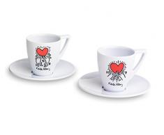 Platex 91040006609 Keith Haring Tasses Expresso Set de 2 Heart