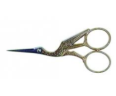 Locau 3016.12 Ciseaux Forme CigogneÂ Inox Â DorÃ©eÂ Ã Â lOrÂ Fin/ArgentÂ 12Â cm