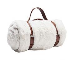 Kare Design Couverture en Fourrure Blanc 150 x 200 cm