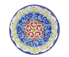 Nador Plat de Service Rond 100% mélamine Multicolore Diamètre 42 cm 0,1 x 0,1 x 0,1 cm
