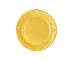 50 Assiettes en Papier/Carton - Rondes - Ã 23 cm - Jaune