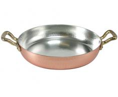 Pentole Agnelli Casserole en cuivre étamé avec 2 poignées en Laiton 32 cm
