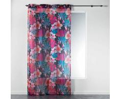 douceur dintérieur panneau a oeillets 140x240 cm voile fun flowers prune
