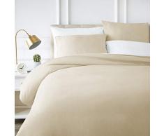 AmazonBasics Parure de lit en polycoton, 260x240cm/65x65cmx2 - CrÃ¨me