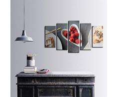 Bonamaison Décoration Murale Ensemble de 5 Impression sur Toile, Dimensions: 100 x 60 Cm - Conçu et fabriqué en Turquie