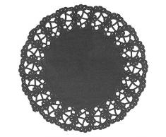 Garcia de Pou 250 unité Ronde napperons, 14 cm, Papier, Noir, 14 x 30 x 30 cm