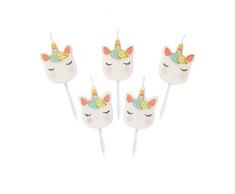 Talking Tables UNICORN-CANDLES Bougies danniversaire en Forme de Licorne 5Pk