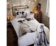 Catherine Lansfield Serviette de Bain en Velours de Coton Motif colonie de manchots Multicolore 70Â xÂ 120Â cm