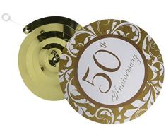 amscan International Décoration à Suspendre avec 12 Spirales 50e Anniversaire Doré