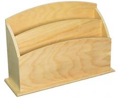 Multicraft Imports Collerettes en Bois 2-Slot Bureau Caddy 17Â x 24,7Â cm, Acrylique, Multicolore