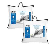 LOT de 2 Oreillers Aloe vera Carré 60X60CM Mémoire De Forme BLANC