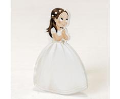 Mopec Pack de Figurines 2D Fille Communion Robe Long et Couronne, Bois, Blanc, 0.5Â x 7Â x 11Â cm, 6Â piÃ¨ces