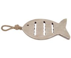 Générique 0926 Dessous de Plat Poisson en Bois, Couleur Sable avec Cordage - L. 26 cm, Gris, 39 x 12 x 2 cm