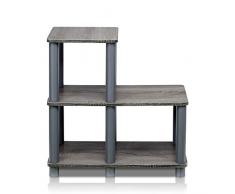 Furinno Turn-N-Tube Étagères sans Outils, Bois, Gris, Taille Unique, Dense, One Size