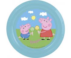 IDELICE EN008 132A Assiette 21cm Peppa Pig, Plastique, Multicolore, 21 x 16,5 x 2 cm