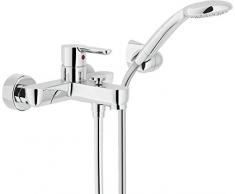 Nobili Rubinetterie AB87110CR ABC Robinet mitigeur mono commande de type duplex pour baignoire Chromé