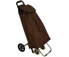 MSV 120017 Chariot de Courses avec 4 Roues 49l Marron, Plastique, 30 x 20 x 15 cm