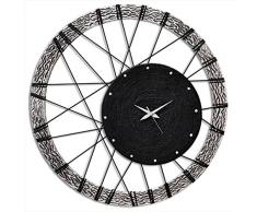 Pintdecor Roue Horloge, MDF/Corde, Noir, 70Â x 70Â cm