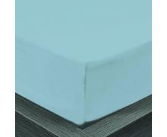 Julian Charles Facile dentretien Drap Plat en Percale, Coton Polyester, Bleu, Single