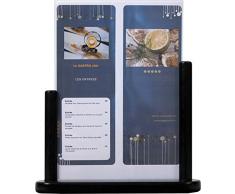 Securit Tableau Noir de Table laqué Cadre Poster, Bois, Noir, A4