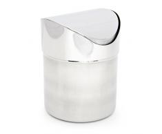 Relaxdays Poubelle de table 1,2 L avec couvercle basculant Acier inoxydable brillant/brossé inox déchets de table, gris argenté
